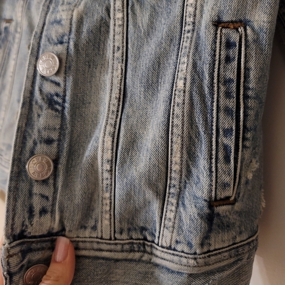 J.Crew Indigo Jean Denim Ripped Style Jacket - Picture 11 of 16